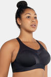Parfait Padded Racerback Sports Bra - Black and Pink Blush — thumbnail 3